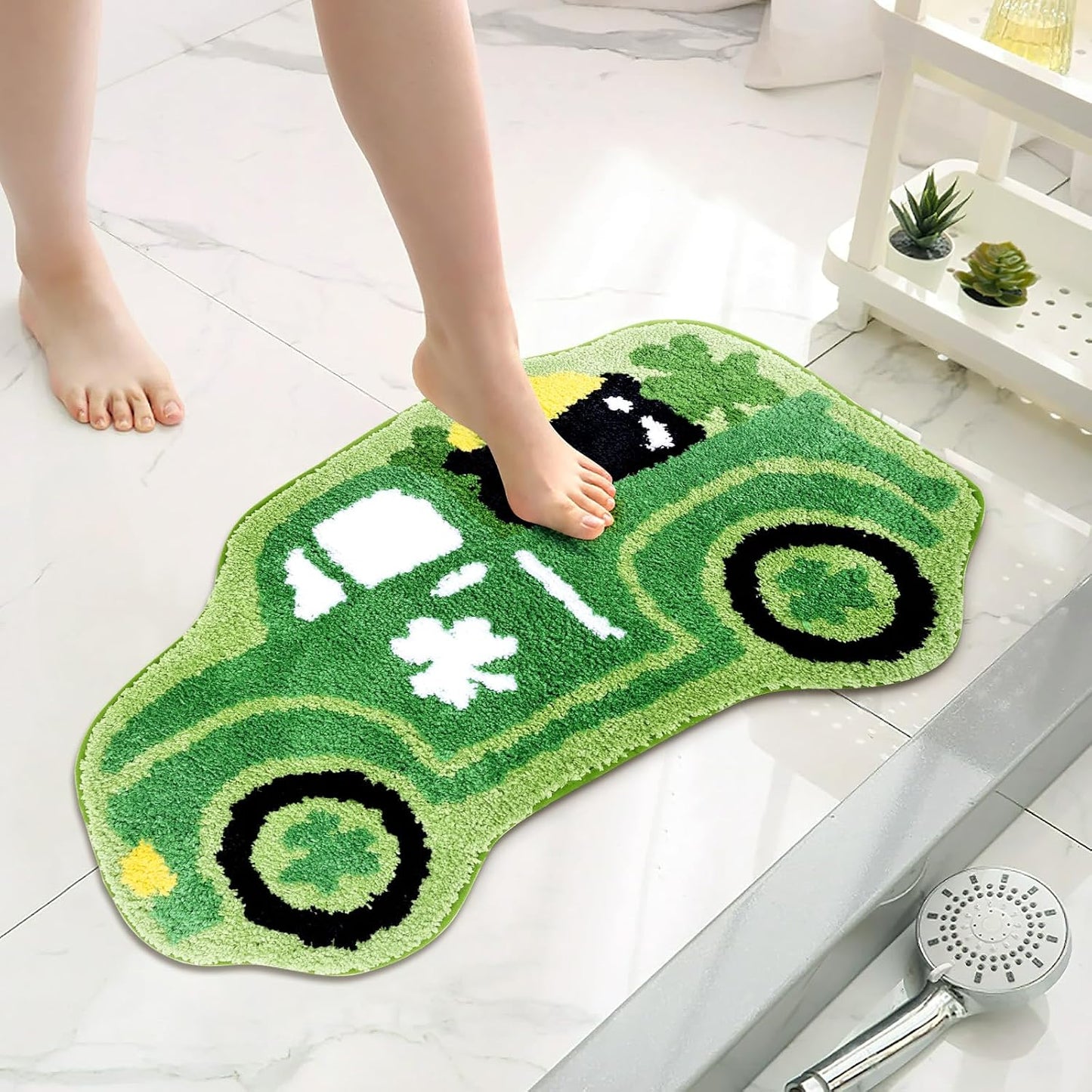 Alfombra baño antideslizante felpa suave dorada