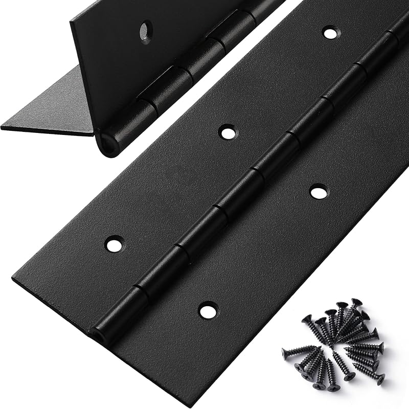 2 Bisagras Piano Acero Inox 24x3" Negro Resistente