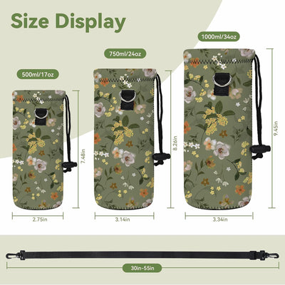 Bolsa neopreno para botella 16.9-33.8oz con correa ajustable