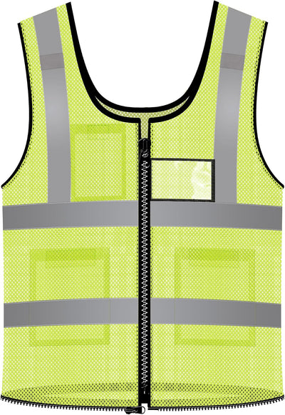 Chaleco seguridad visible con cremallera 4 bolsillos ANSI
