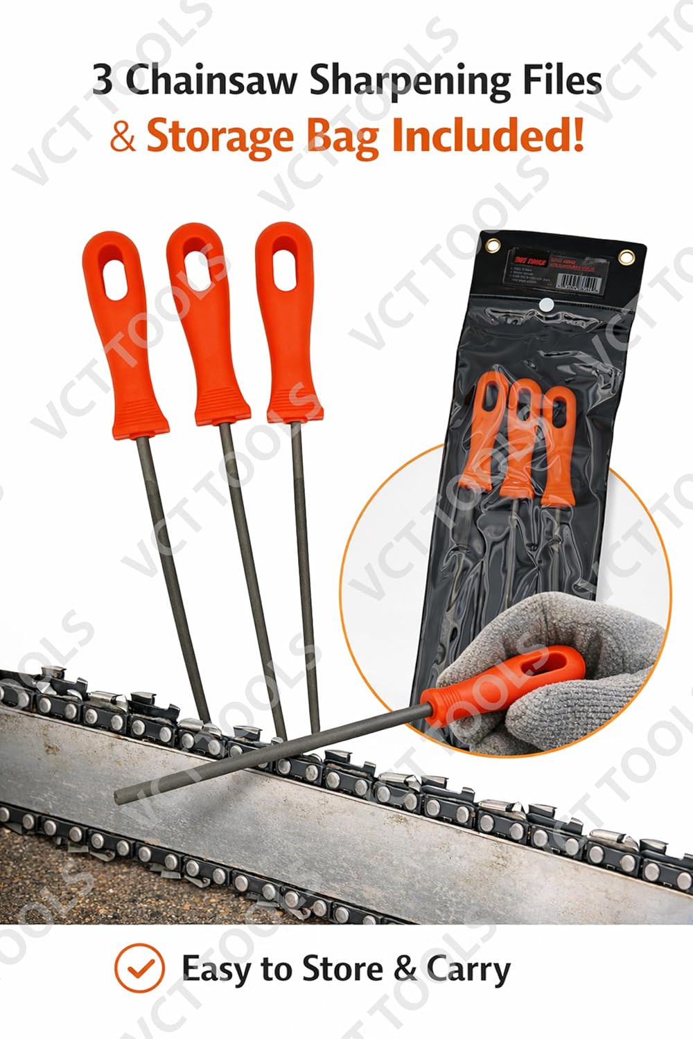 Set 3 Pzas Herramientas Acero Carbono para Motosierra
