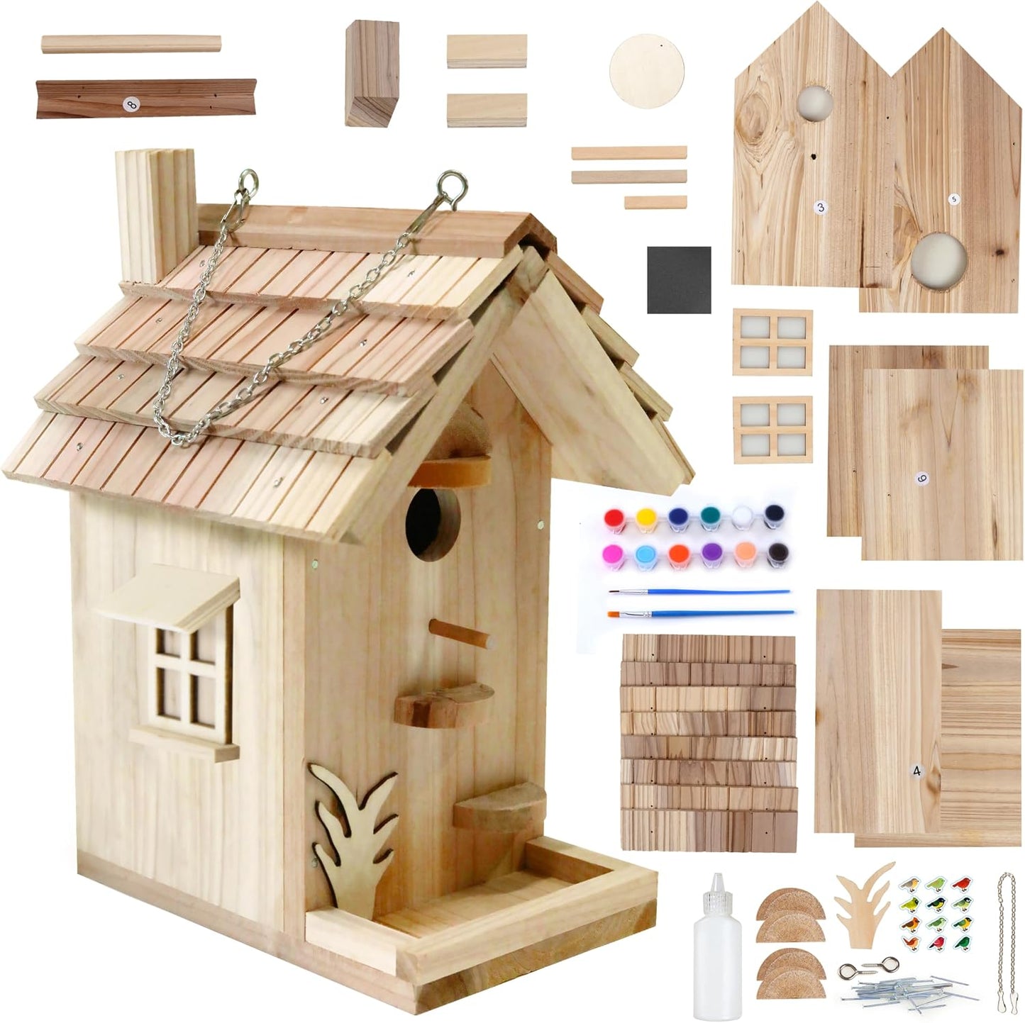 Kit casa pájaros madera para adultos 8.5pulg