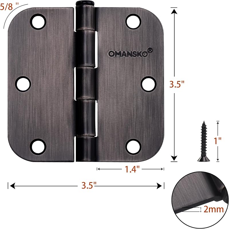 12 Bisagras Puerta Bronce Aceitado 3.5x3.5pulg para Madera