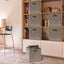Cubo tela plegable 11" asas 6 Pzas beige