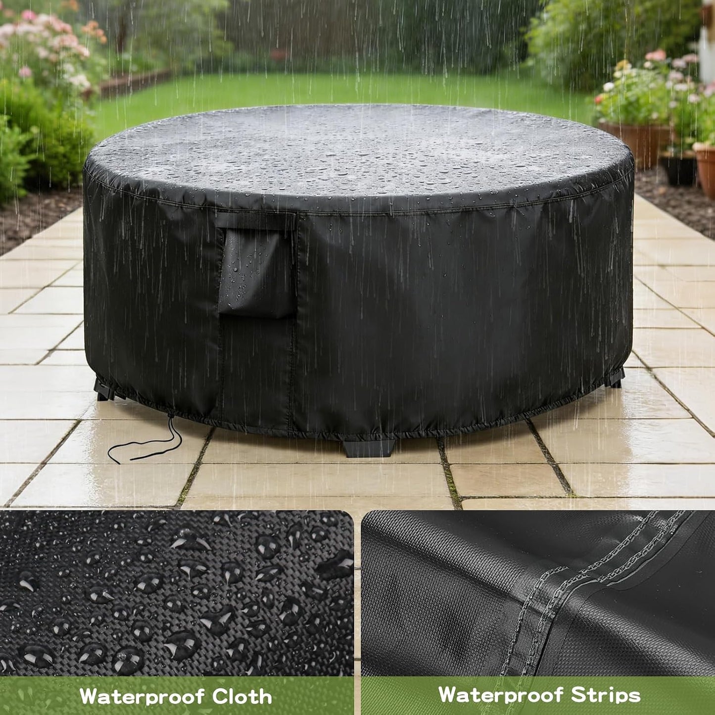 Funda redonda mesa café 38x18pulg impermeable exterior