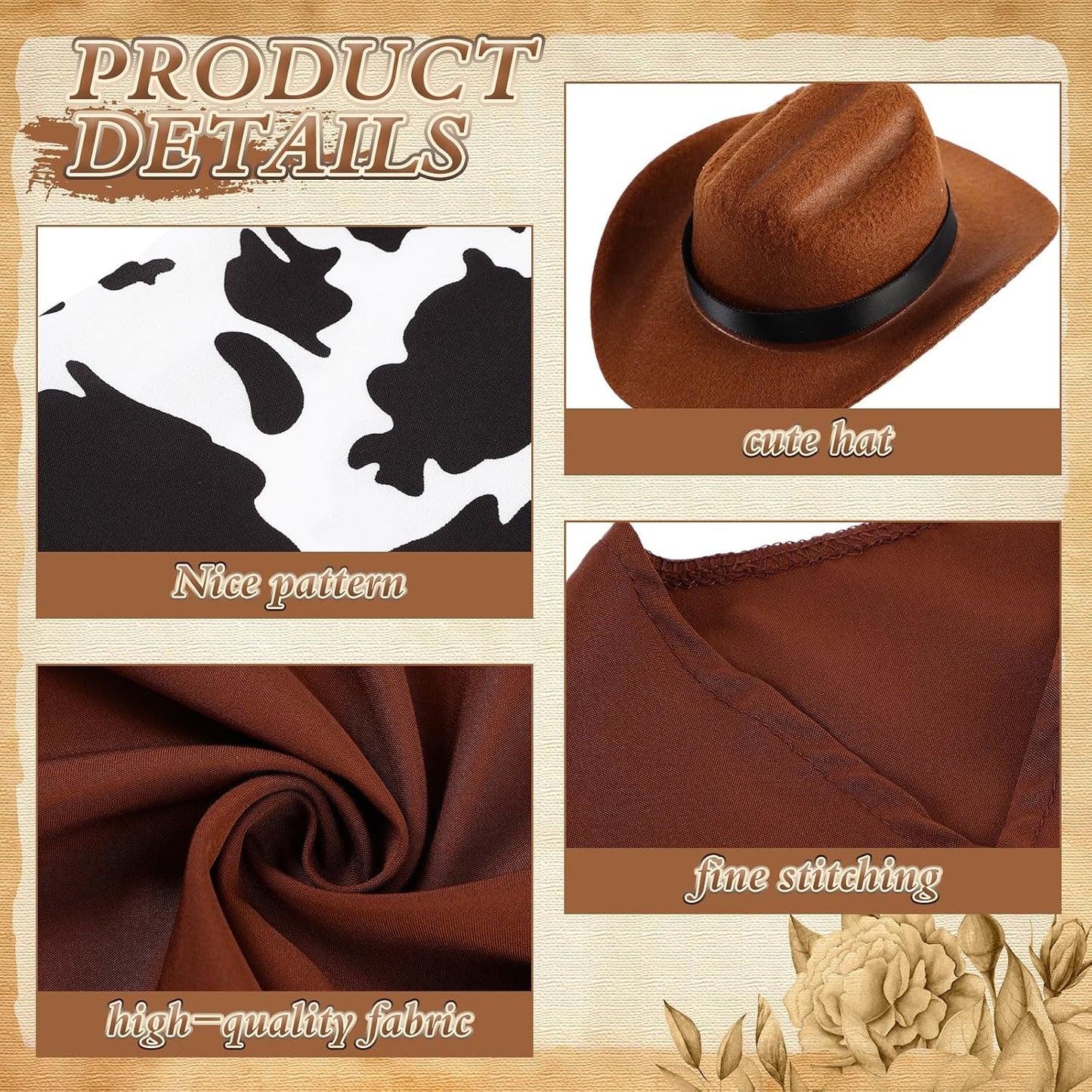 Disfraz ganso vaquero occidental 17" marrón patio