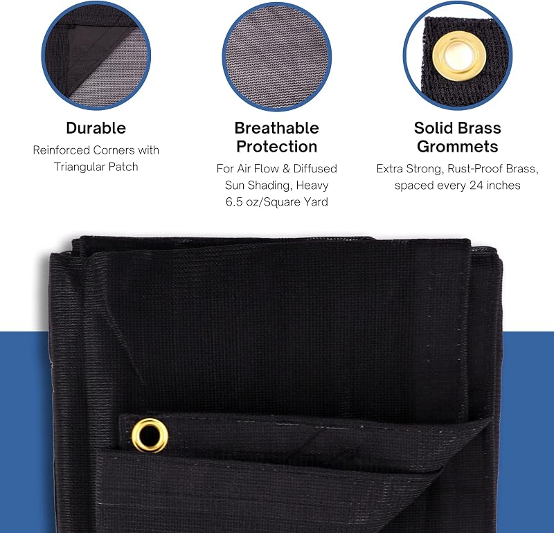 Lona malla polietileno resistente 12x20ft color negro