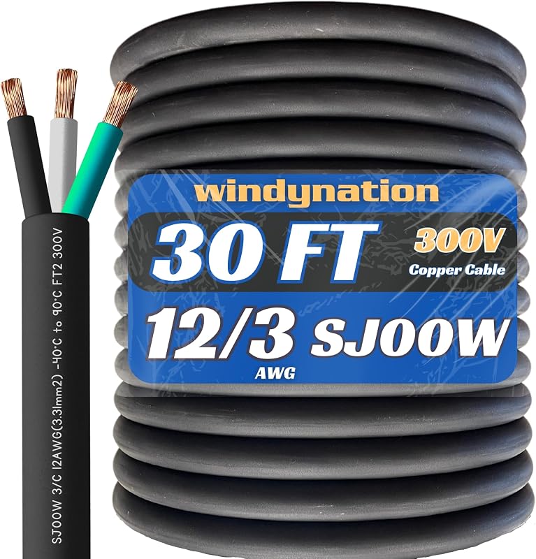 Cable SJOOW 12/3 30 ft 3 conductores 300V