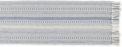 Camino mesa trenzado a rayas gris frío 15x77