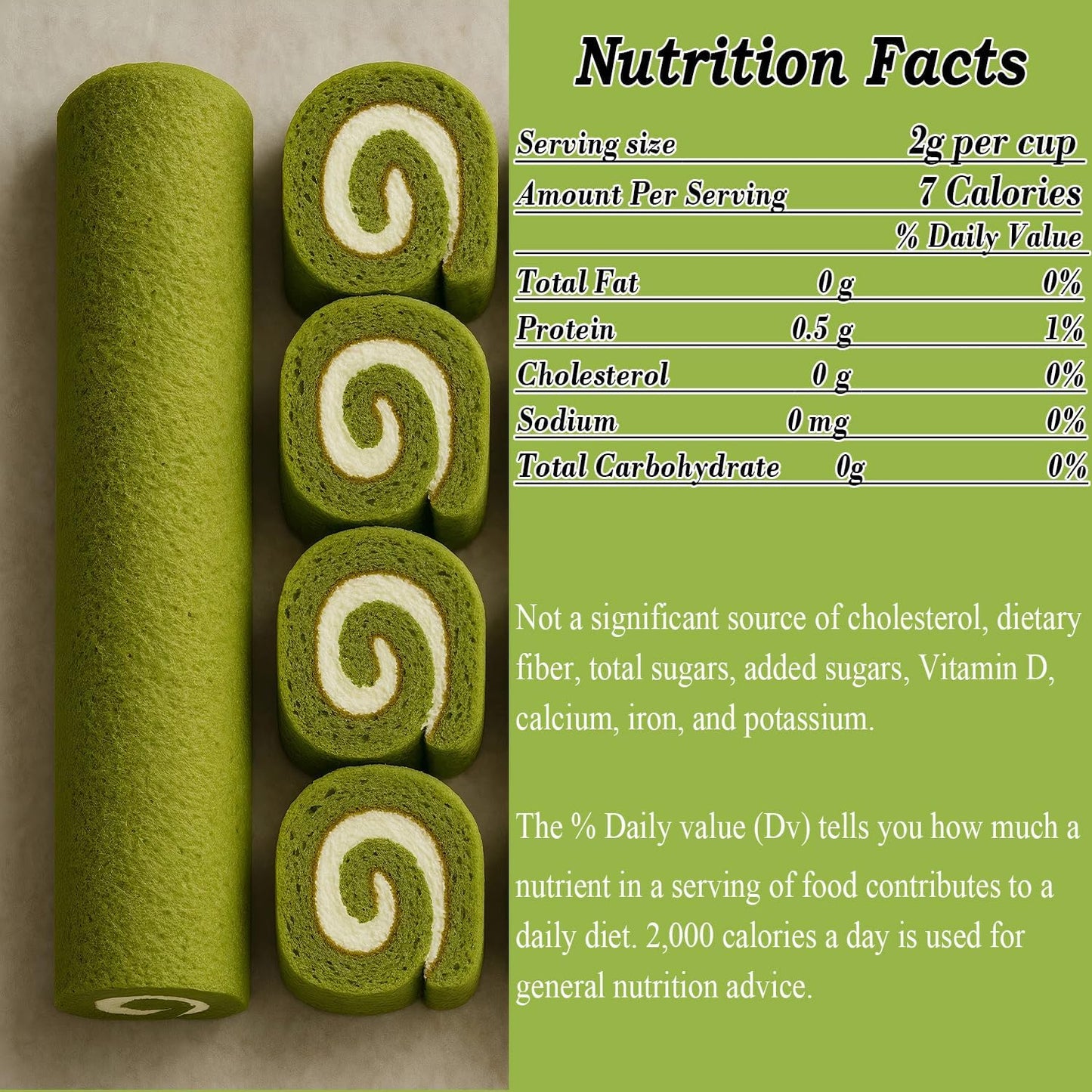 Polvo matcha orgánico 100% puro sin azúcar 1.06oz