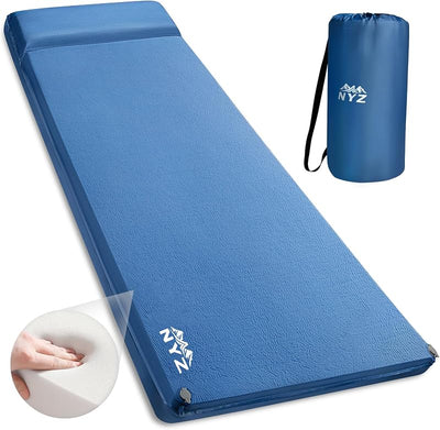 Colchoneta autoinflable espuma visco 3.1pulg con almohada