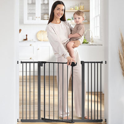 Puerta seguridad bebé acero Q195 ajustable 42x1.9x30