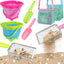 Set recolección conchas playa con cubos plegables