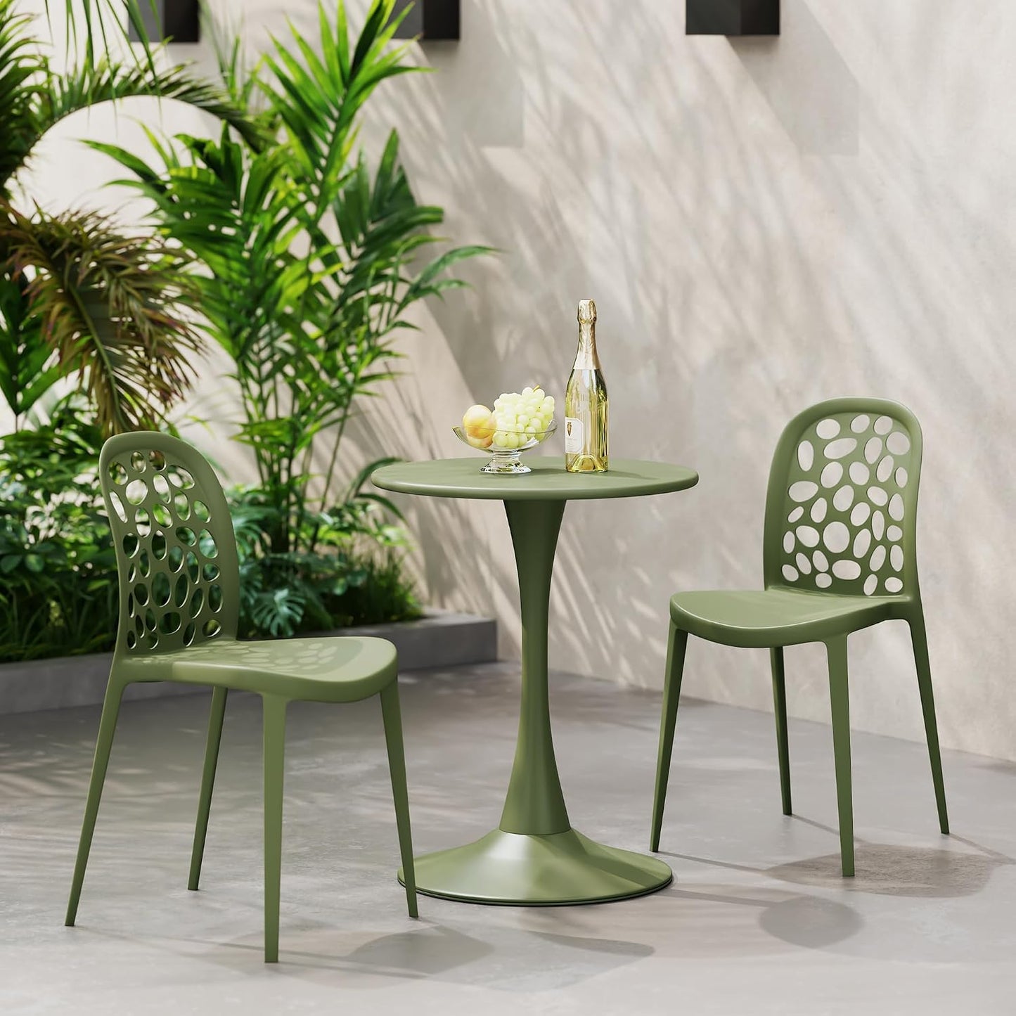 2 Sillas Patio Apilables Modernas para Exterior