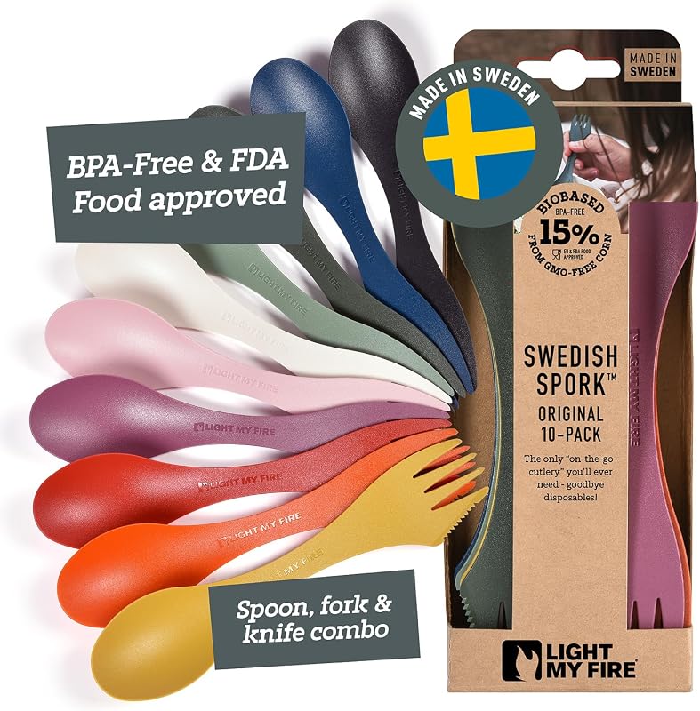 Spork 3en1 10 Pzas para Campamento y Viaje