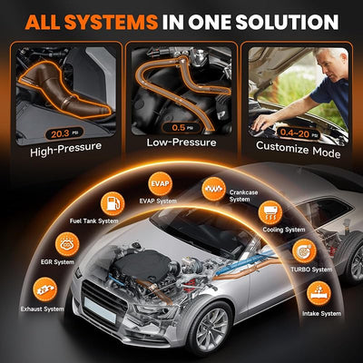Máquina humo automotriz L5000 con bomba aire 0.4-20 PSI