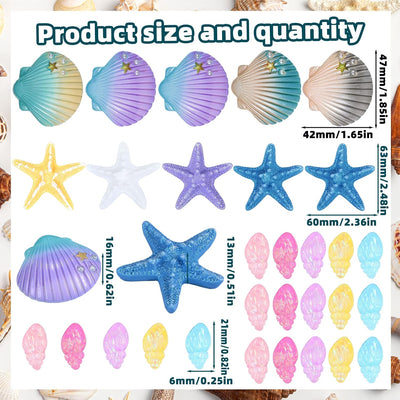 30 Pzas Decoración Pastel Conchas Marinas Océano