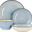 Set 24 Pzas Vajilla Cerámica Azul Claro