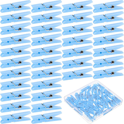 50 Pzas Pines Plástico Azul para Baby Shower