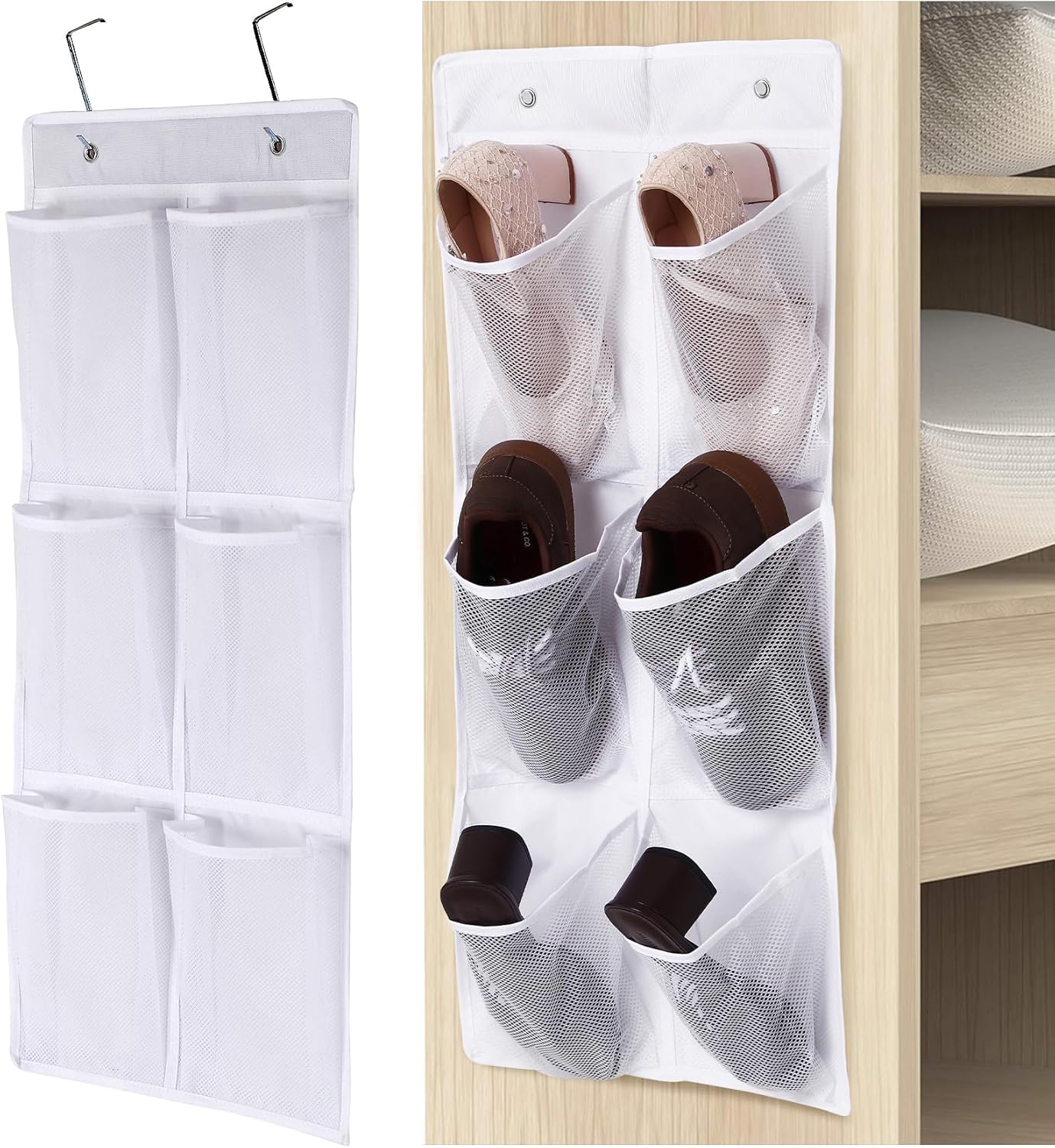 Organiz. zapatos colgante pack 2 color blanco