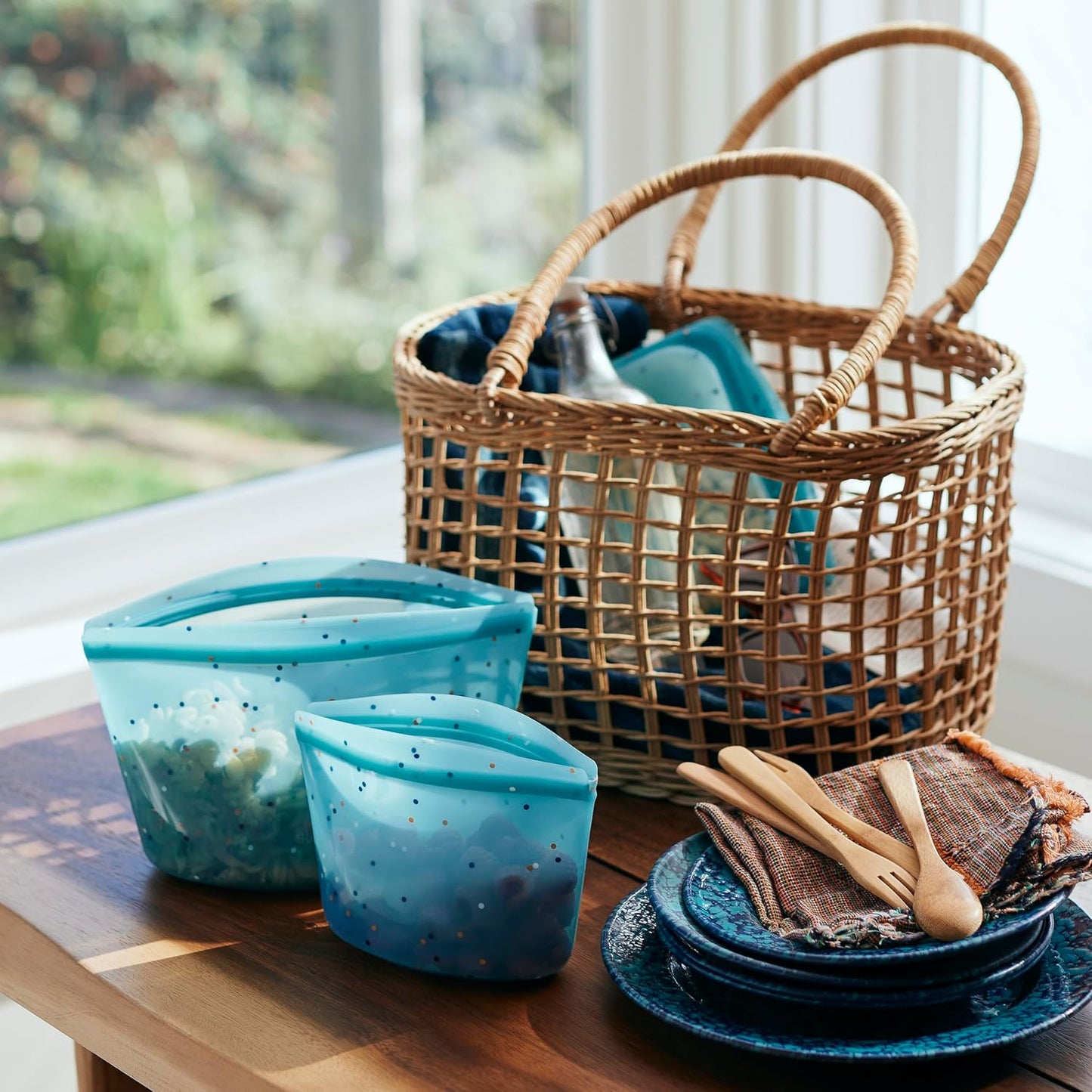Bolsas silicona reutiliz. para almacenar alimentos 4 pzas