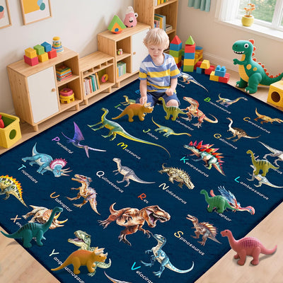 Alfombra dinosaurio 8x10ft educativa ABC suave antideslizante