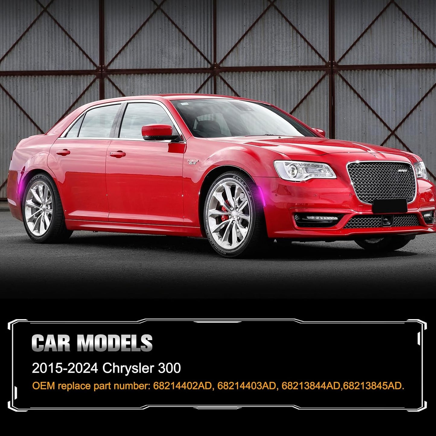 Luces marcador lateral LED Chrysler 300 lente ahumada rosa