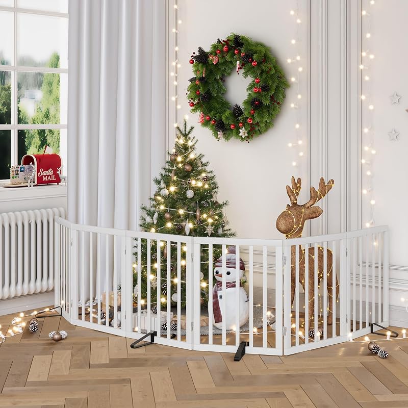 Puertas plegables para perros 9 ft madera 4 soportes