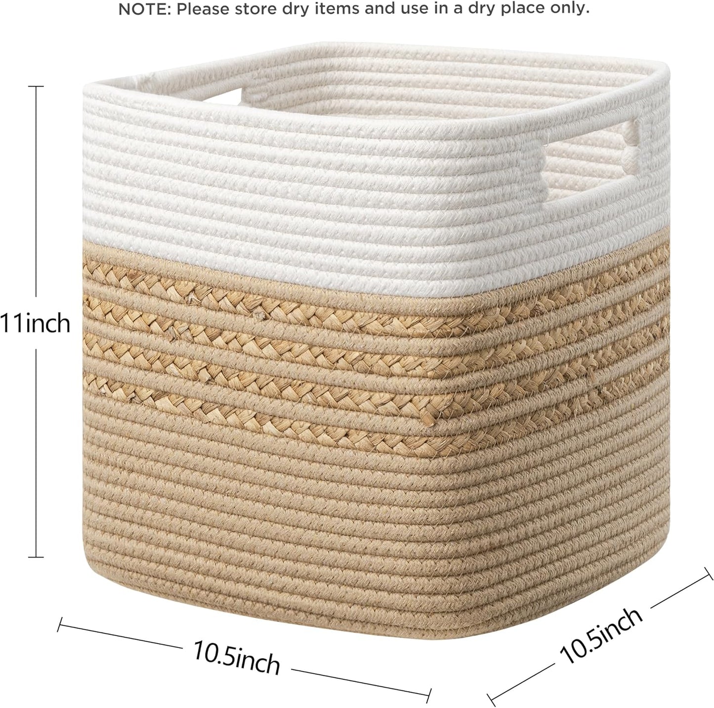4 Cubos Almacenamiento 11x10.5" Jacinto Agua con Asas