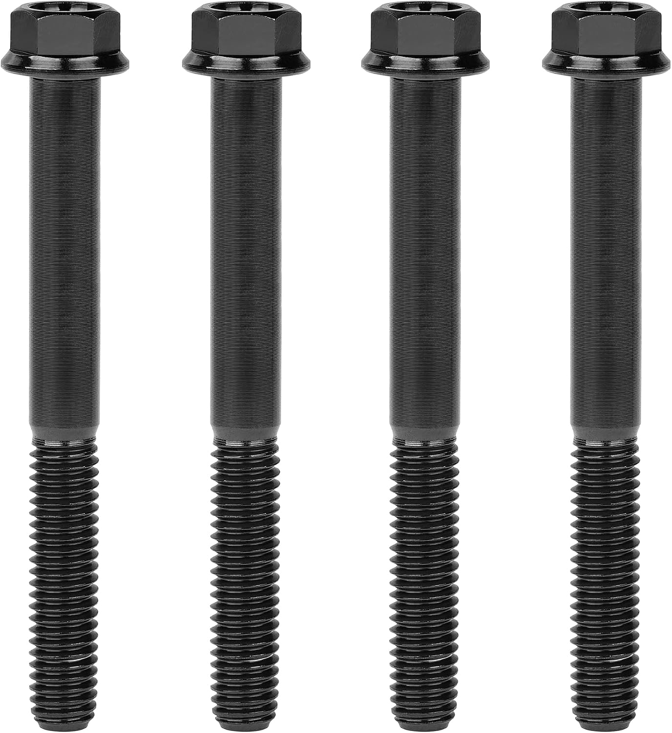 Tornillo rosca Ti para motocicleta M6x65mm Negro set 4