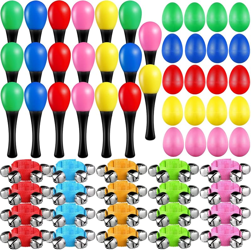 60 Pzas Instrumentos Musicales Niños con Cascabeles
