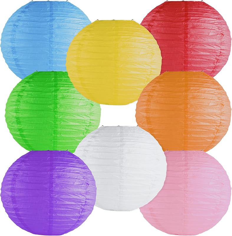 Faroles papel colgantes 8pulg marco metal hogar fiestas pack 8