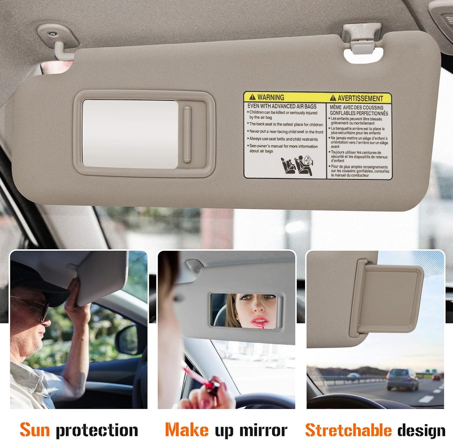 Visera solar luz Toyota Highlander 08-13 izq conductor