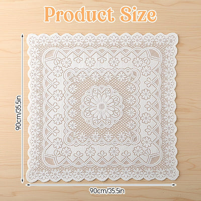 Mantel cuadrado encaje blanco 35.5x35.5pulg boda