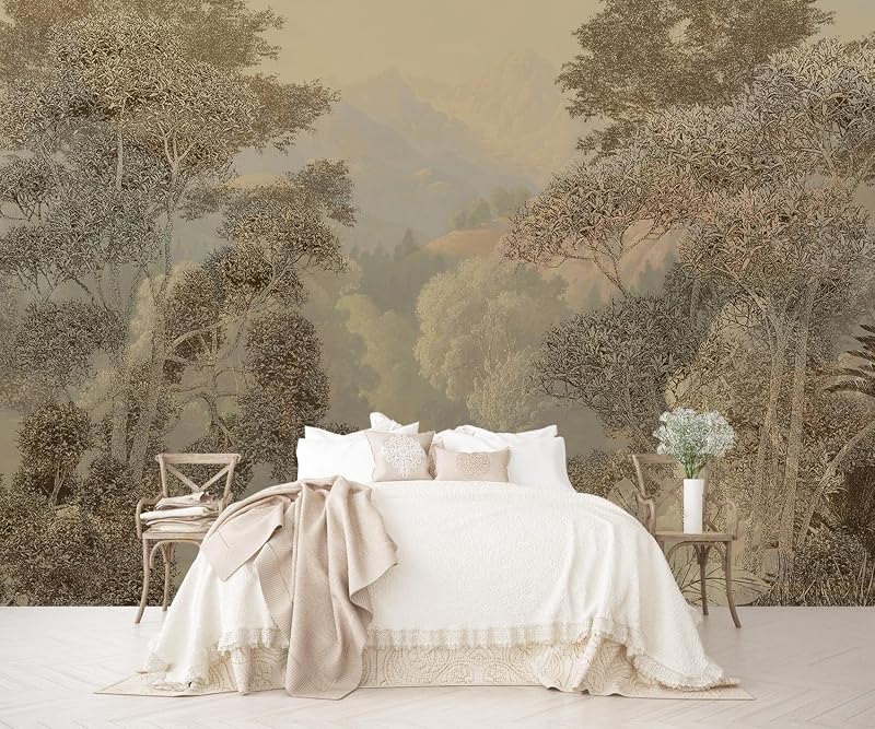 Papel pintado selva tropical mural dormitorio 159x107"
