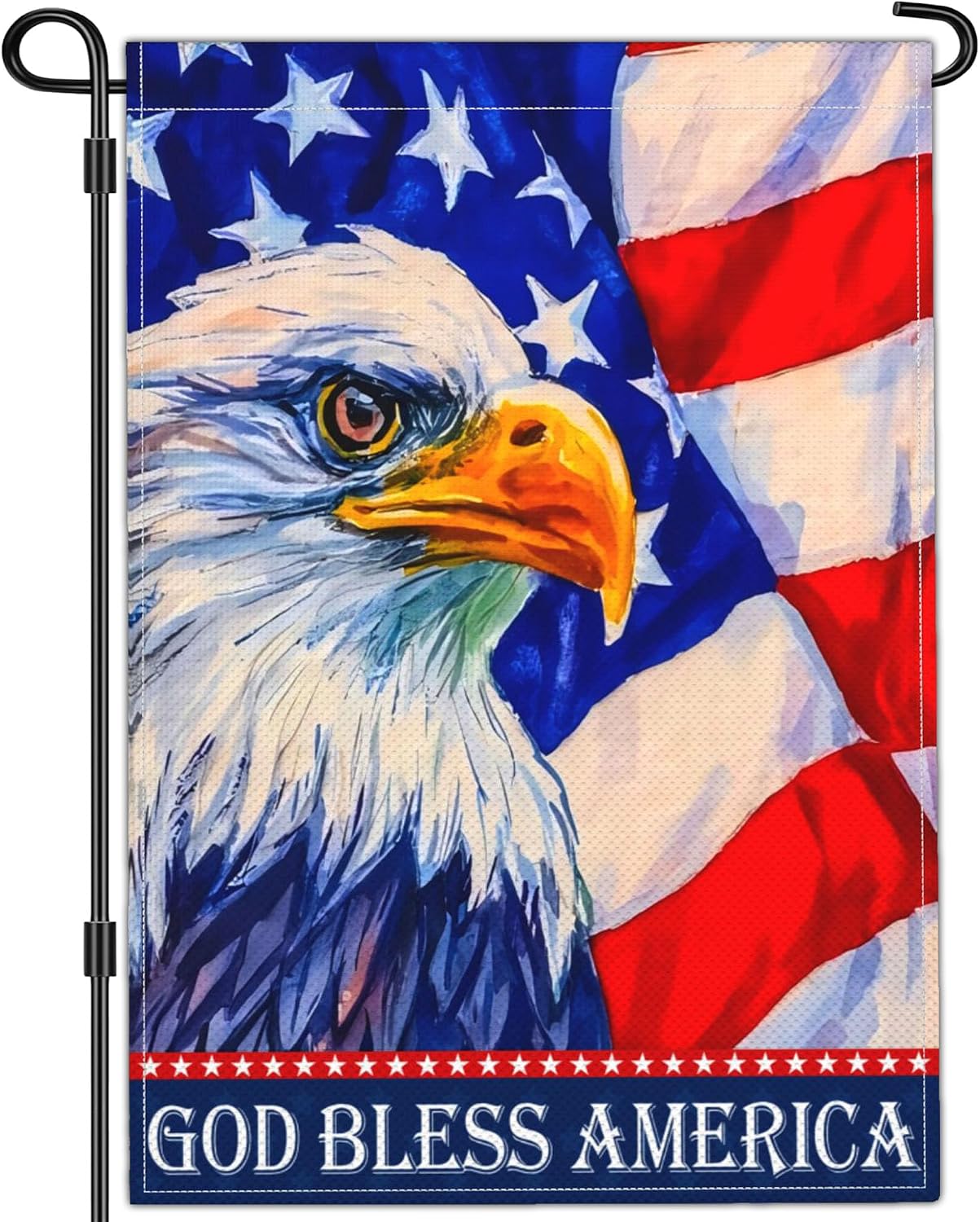 Bandera jardín 4 de Julio 12x18pulg doble cara