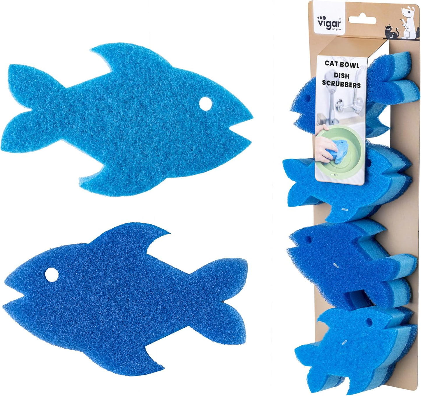 Set 4 Esponjas Antiarañazos para Perros y Gatos Doble Cara