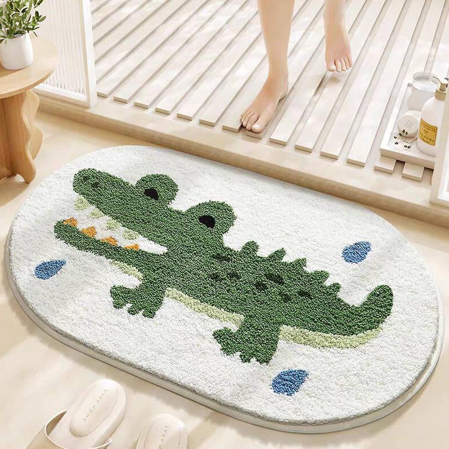 Tapete baño cocodrilo antiderrap absorbente lavable