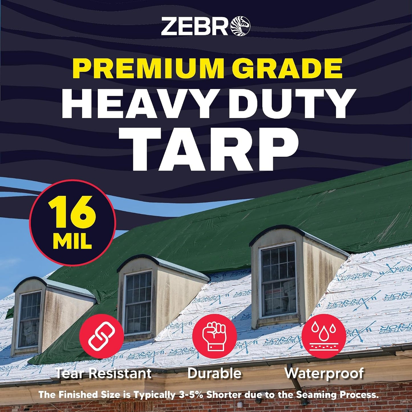 Lona 10x20ft impermeable con ojales reforzados