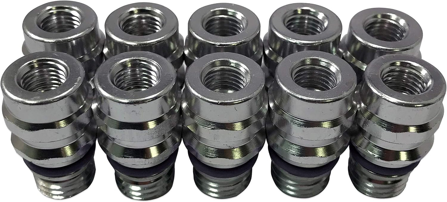 Adaptador A/C Schrader con núcleos reemplazables 25 pzas