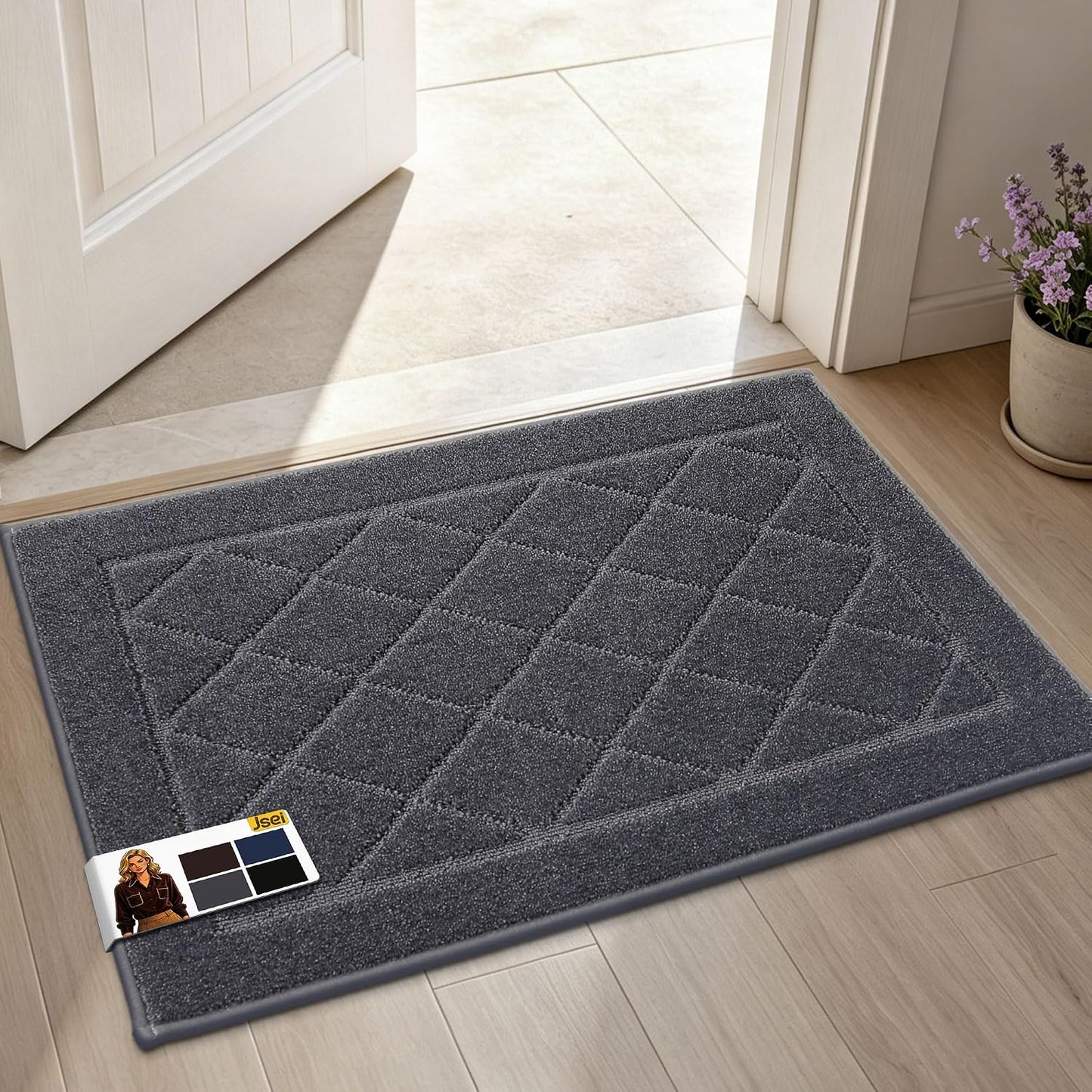 Alfombra puerta antiderrap lavable perros 20x32"