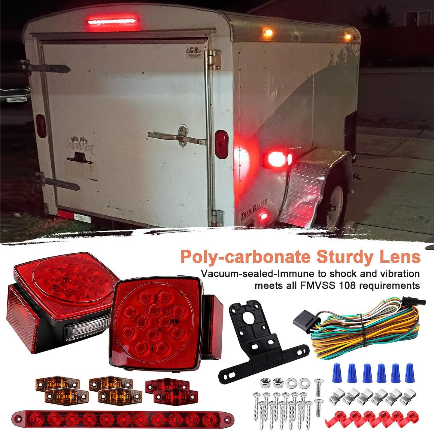 Kit Luces LED Traseras Remolque 2 Rojos 4 Ámbar 2.5"
