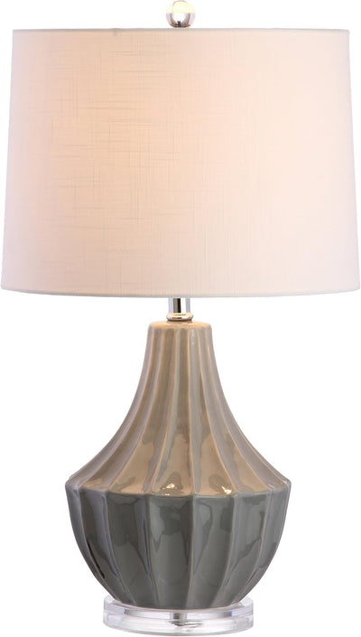 Lámpara mesa cerámica gris 24.5pulg dormitorio moderna