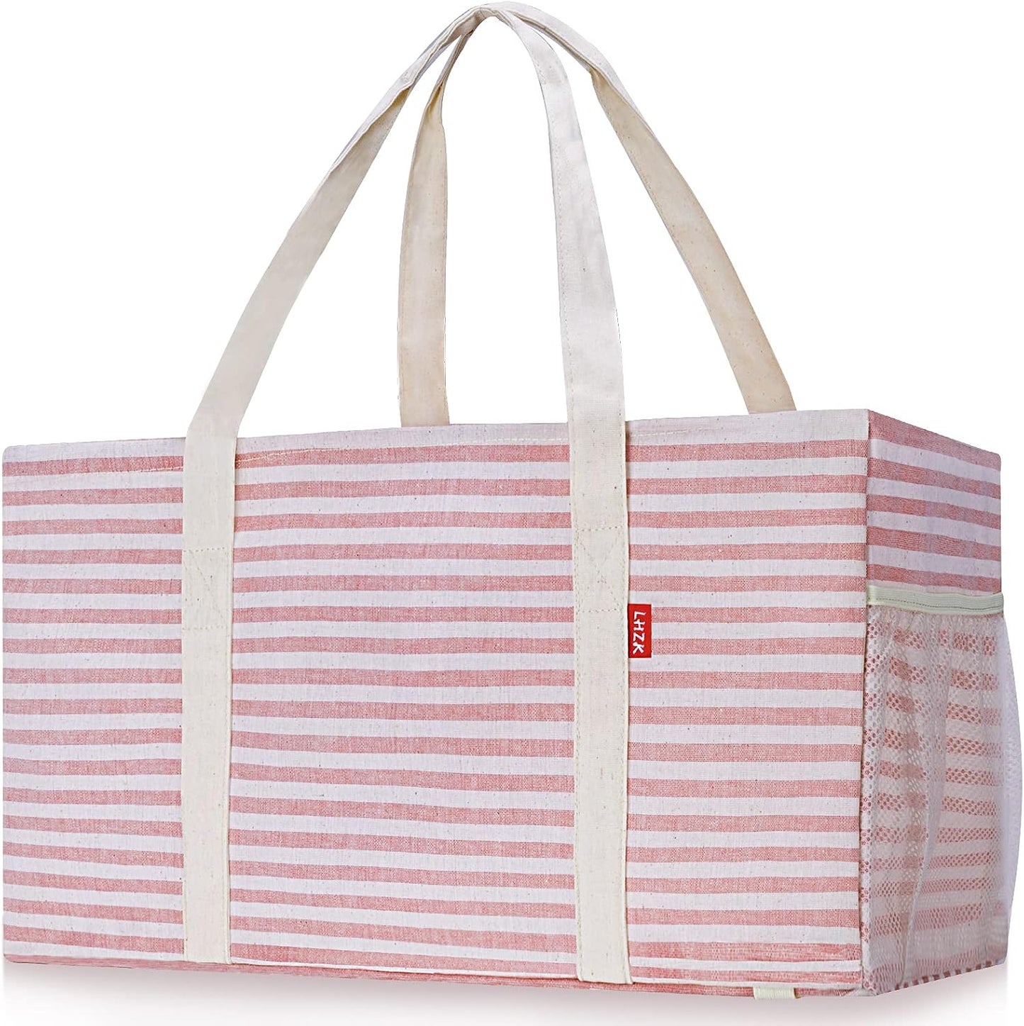 Bolsa playa plegable reforzada alambre metal Rosa set 2
