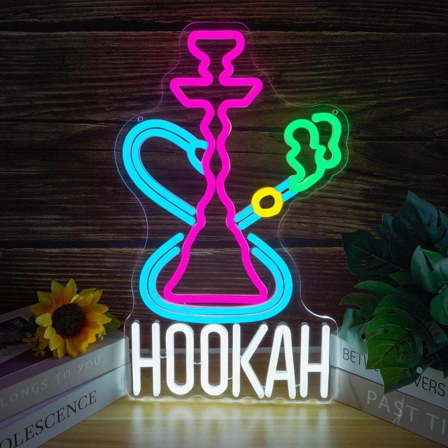 Letrero Neón Hookah Luz LED Regulable USB para Bares y Tiendas