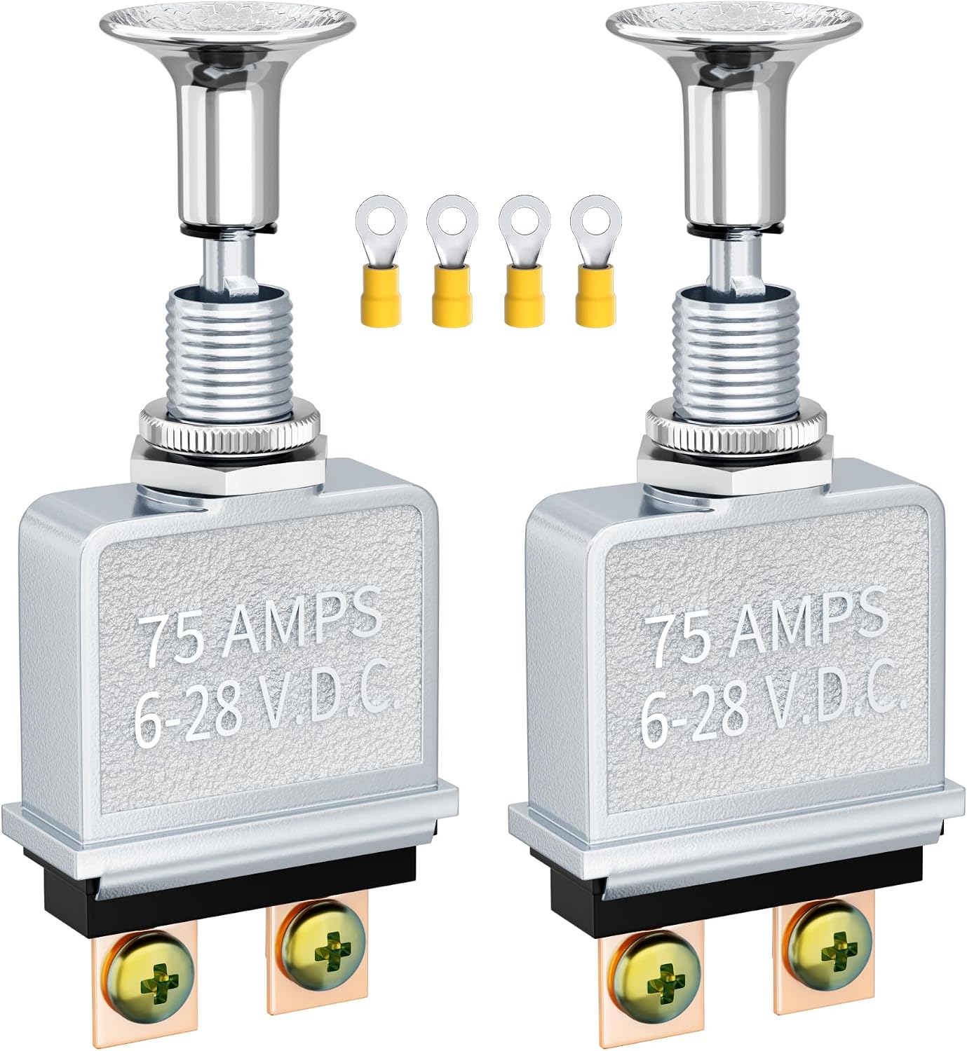 Interruptor Empujar 75A 6-28V DC 2 Pzas