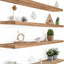 Estantes flotantes 36" madera rústica clara set 4