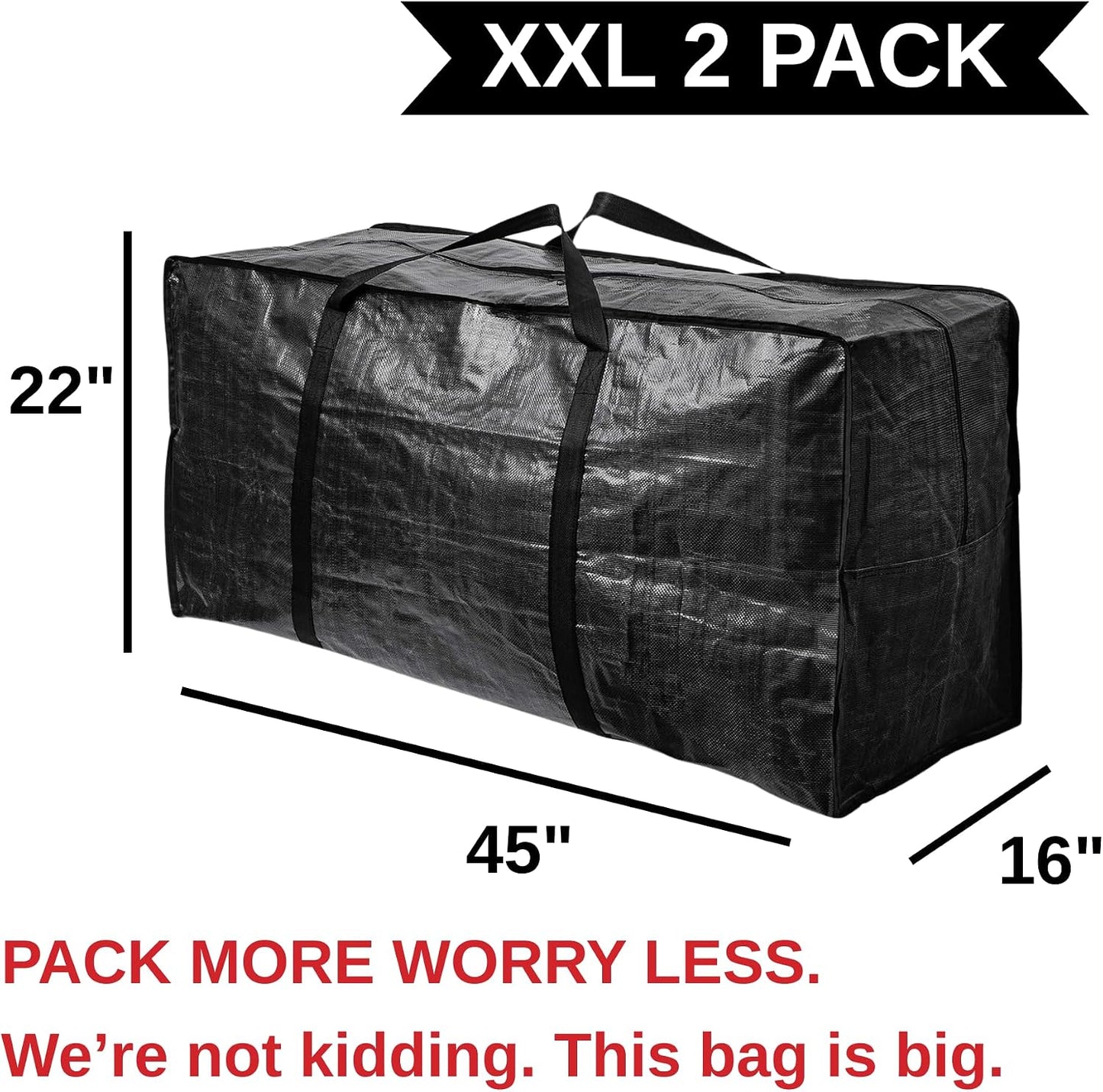 2 Pzas Bolsas Almacenamiento XXL 68.5gal Reutilizables
