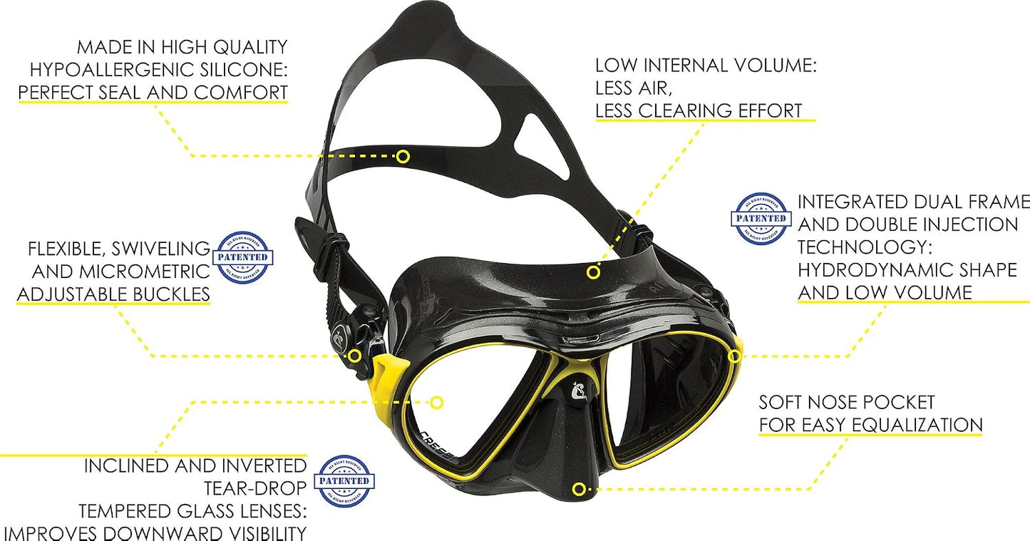 Máscara buceo Cressi lentes lágrima visibilidad mayor