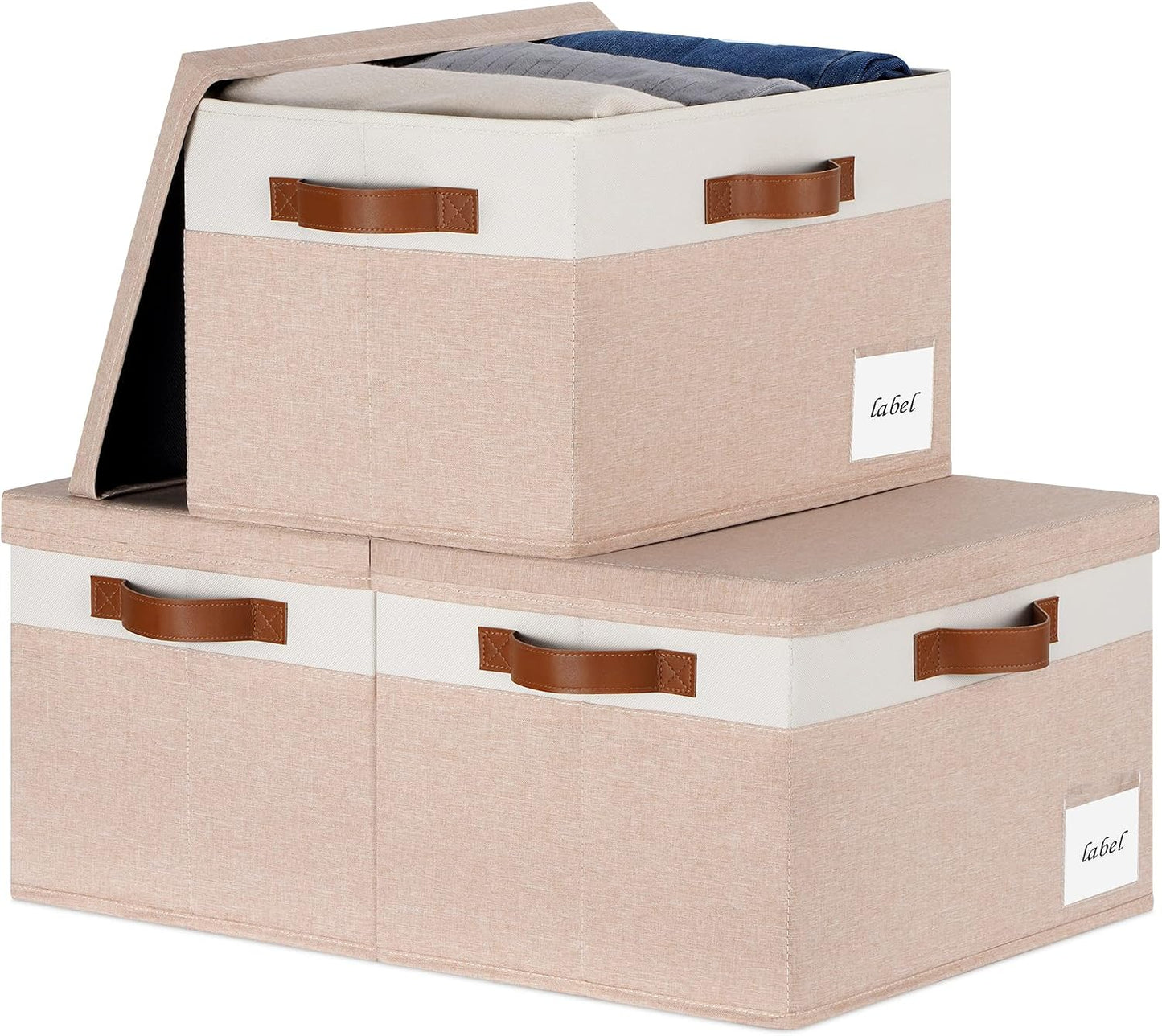 Cajas almacenamiento resistentes con tapas y asas